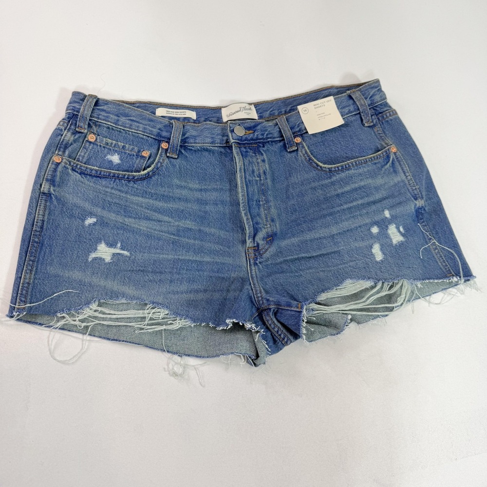 Universal Thread Mini Cut-Off Shorts Womens 16 Blue Denim High‎ Rise Distressed